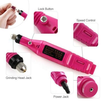 Electric Nail Drill Machine Kit Nail Gel Remove Machine Nail Art Tools Kit Pen Pedicure Nail File Sanding Bands by eprolo