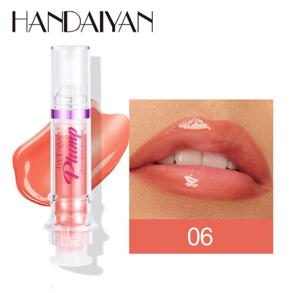 HANDAIYAN PLUMP & POUT Lip Plumping Booster Gloss, High Shine for Plumper Looking Lips,Extreme Shine Crystal Volume Lip Oil - Veloura