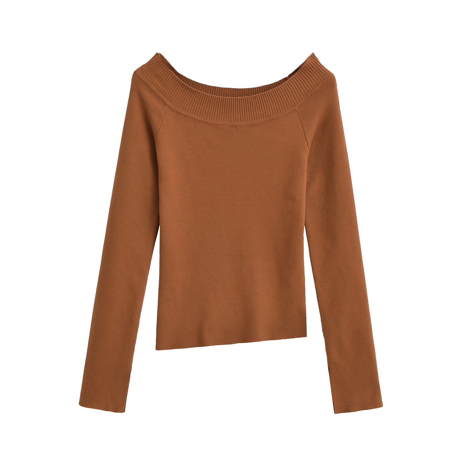 One line off shoulder slanted shoulder elastic slim fit top by eprolo