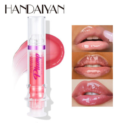 HANDAIYAN PLUMP & POUT Lip Plumping Booster Gloss, High Shine for Plumper Looking Lips,Extreme Shine Crystal Volume Lip Oil - Veloura