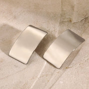 Stainless steel geometric smooth earrings female rectangular titanium steel earrings