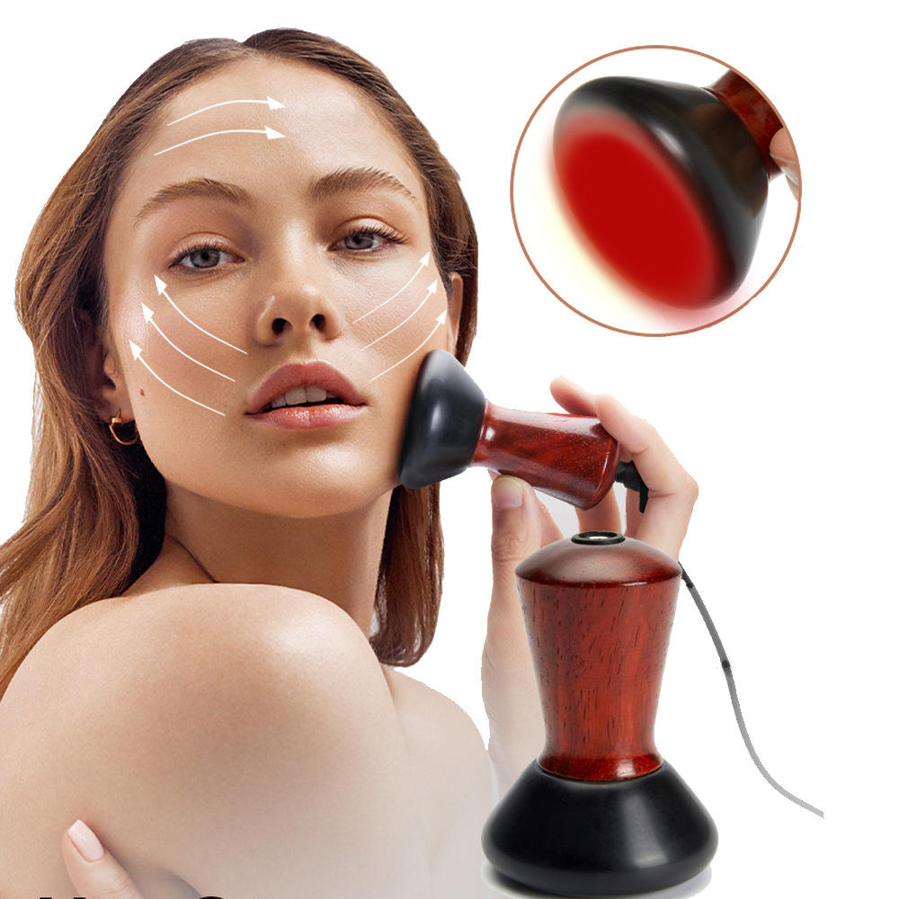 Hot Compress Bian Stone Facial Gua Sha V Face Massager Guasha Stone Wrinkle Remover Face Stone Massager