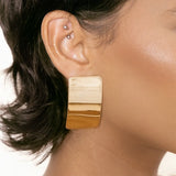 Stainless steel geometric smooth earrings female rectangular titanium steel earrings