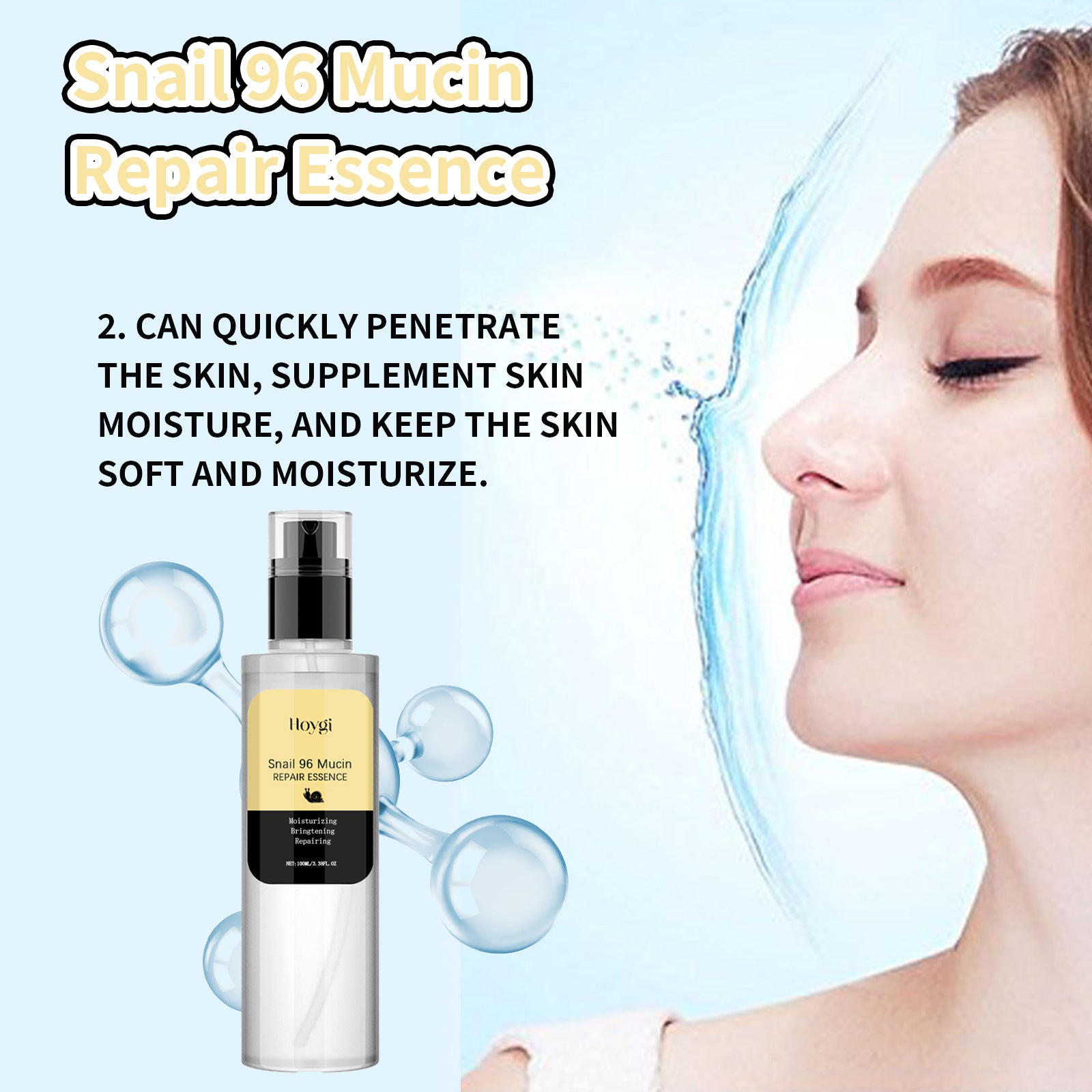 Snail 96 Mucin Repair Essence, Lightening Fine Lines And Firming Skin Moisturizing Essence by eprolo