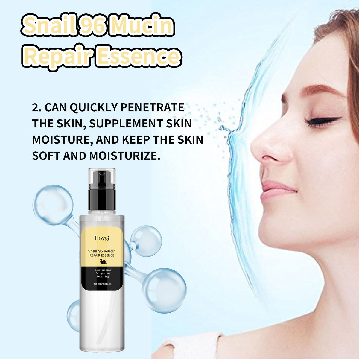 Snail 96 Mucin Repair Essence, Lightening Fine Lines And Firming Skin Moisturizing Essence by eprolo