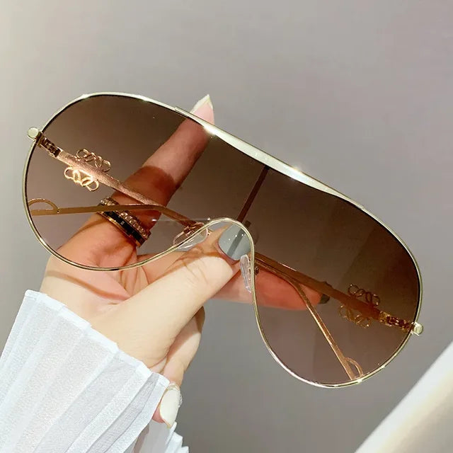 One-Piece Metal Sport Sunglasses - Veloura