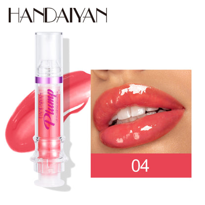 HANDAIYAN PLUMP & POUT Lip Plumping Booster Gloss, High Shine for Plumper Looking Lips,Extreme Shine Crystal Volume Lip Oil - Veloura