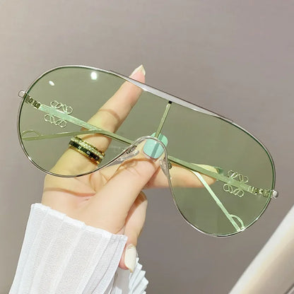 One-Piece Metal Sport Sunglasses - Veloura