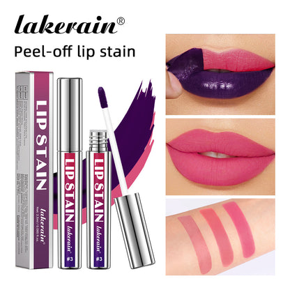 Lakerain Silver Tube Peel-Off Lip Gloss, Non-Transfer, Long-Lasting Matte Lipstick - Veloura