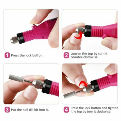 Electric Nail Drill Machine Kit Nail Gel Remove Machine Nail Art Tools Kit Pen Pedicure Nail File Sanding Bands by eprolo