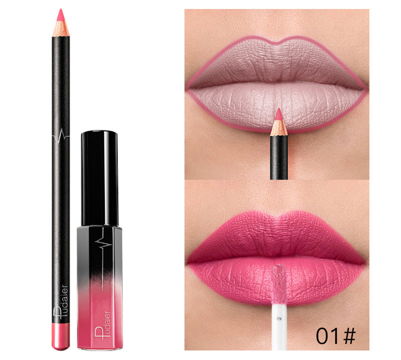 Pudaier 36 Color Matte Lip Gloss Lip Liner Matte Matte Lip Glaze Lipstick Pencil