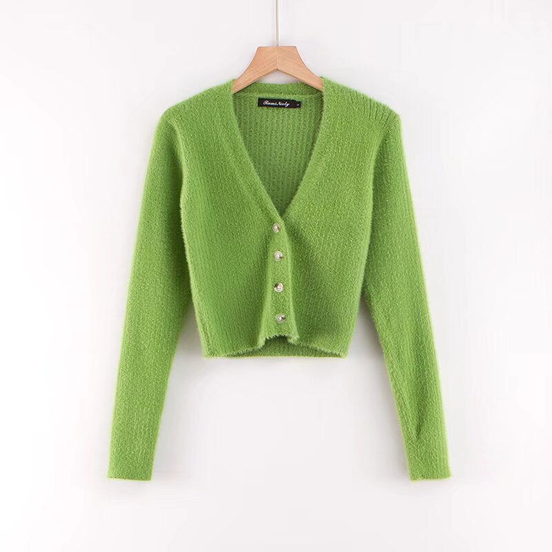 V-neck long sleeved cardigan sweater by eprolo