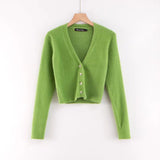 V-neck long sleeved cardigan sweater