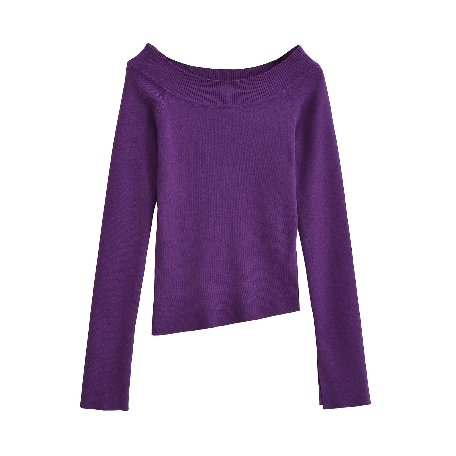One line off shoulder slanted shoulder elastic slim fit top by eprolo