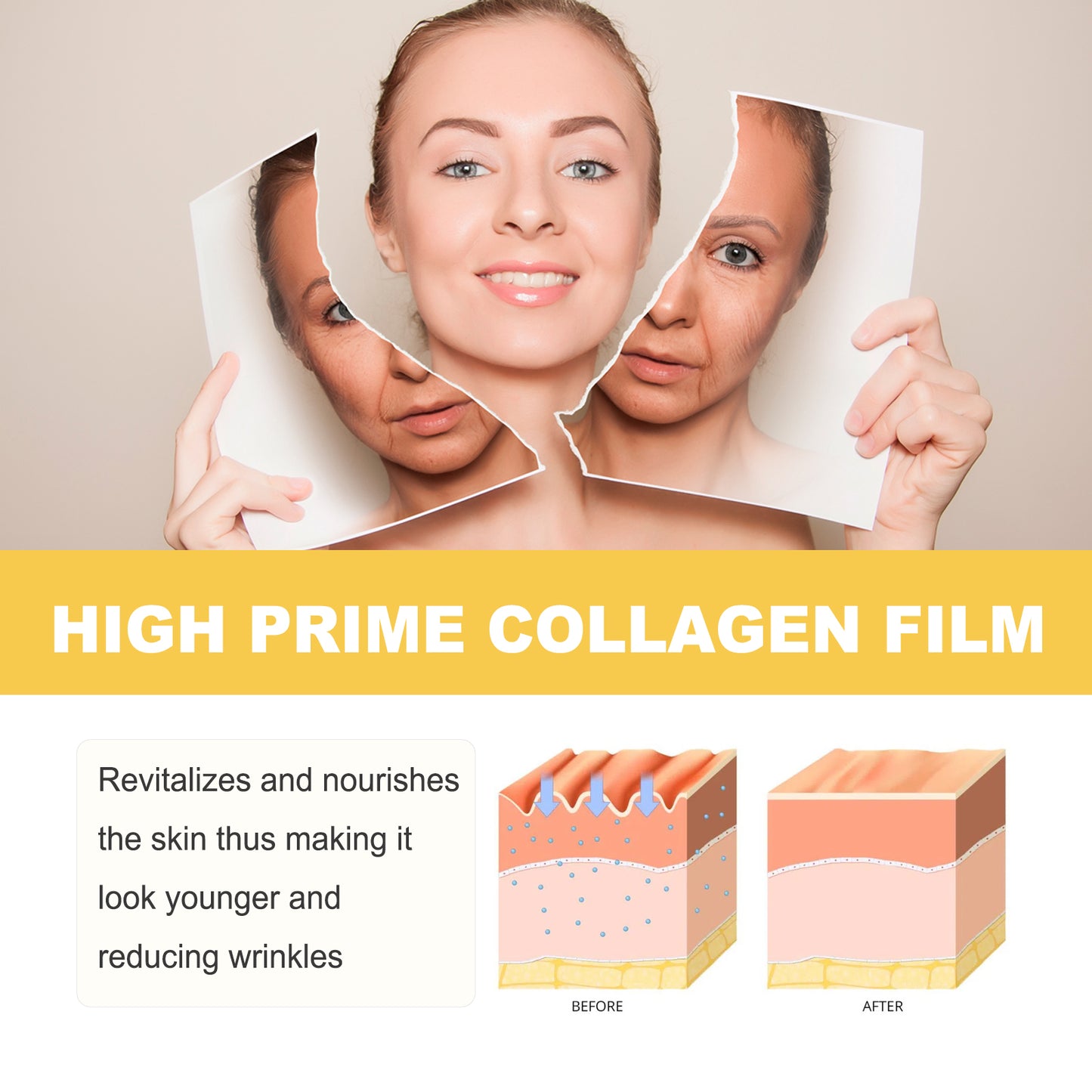 Collagen Eye Patches, Fade Fine Line Eye Line Moisturizing Anti-Wrinkle Firming Lift Eye Patch by eprolo