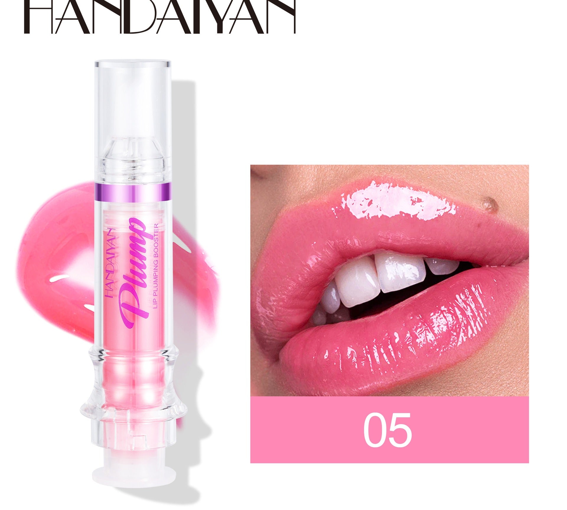 HANDAIYAN PLUMP & POUT Lip Plumping Booster Gloss, High Shine for Plumper Looking Lips,Extreme Shine Crystal Volume Lip Oil by eprolo