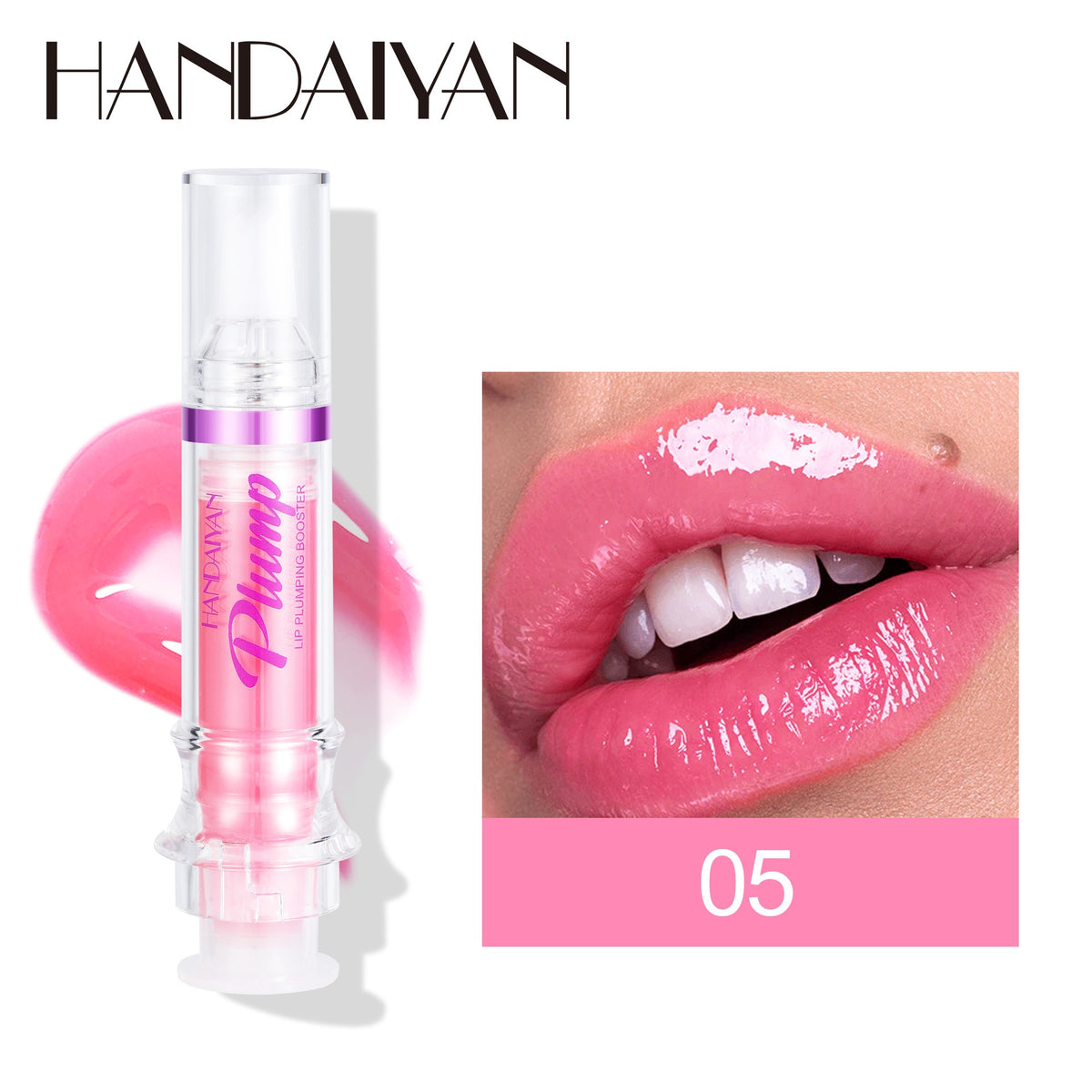 HANDAIYAN PLUMP & POUT Lip Plumping Booster Gloss, High Shine for Plumper Looking Lips,Extreme Shine Crystal Volume Lip Oil - Veloura