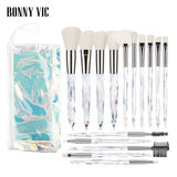 15 pcs Makeup Brushes Diamond Crystal Handle Makeup Tools Foundation Eyeshadow Brush