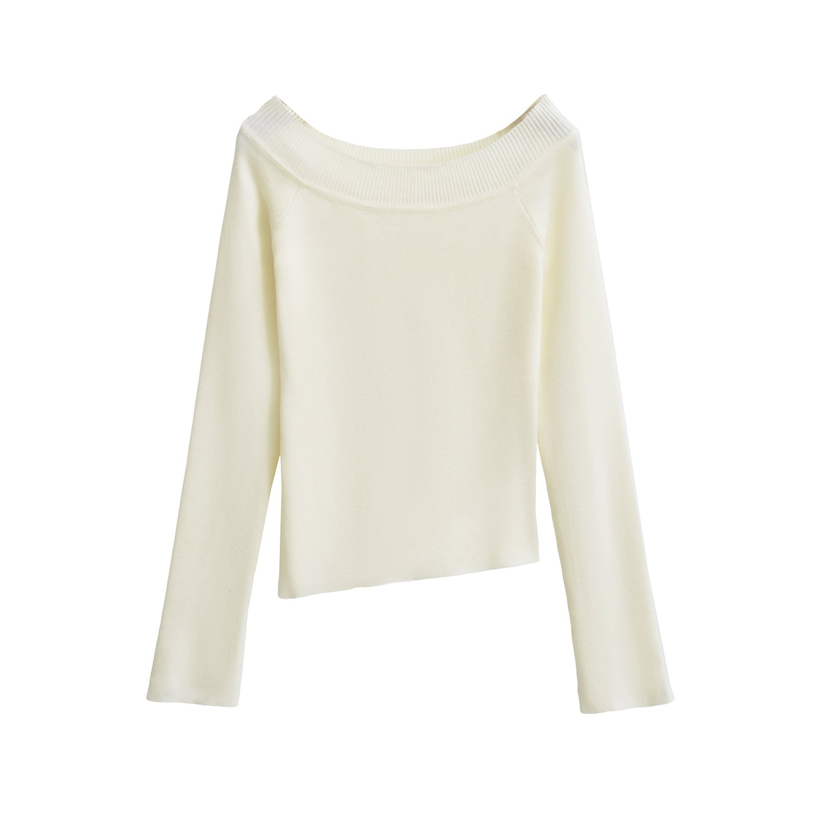 One line off shoulder slanted shoulder elastic slim fit top by eprolo