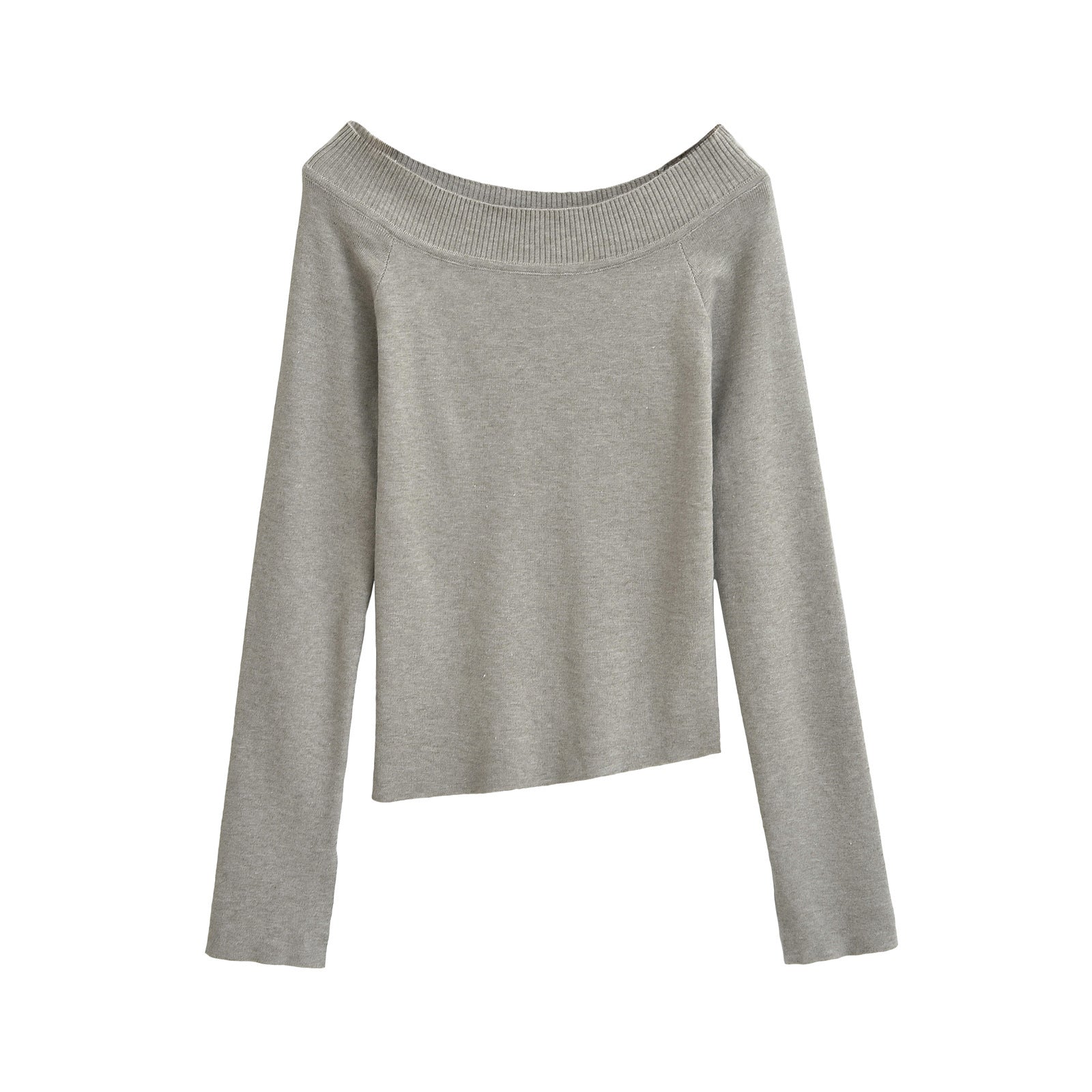 One line off shoulder slanted shoulder elastic slim fit top by eprolo