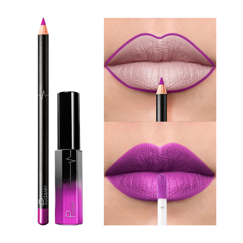 Pudaier 36 Color Matte Lip Gloss Lip Liner Matte Matte Lip Glaze Lipstick Pencil - Veloura