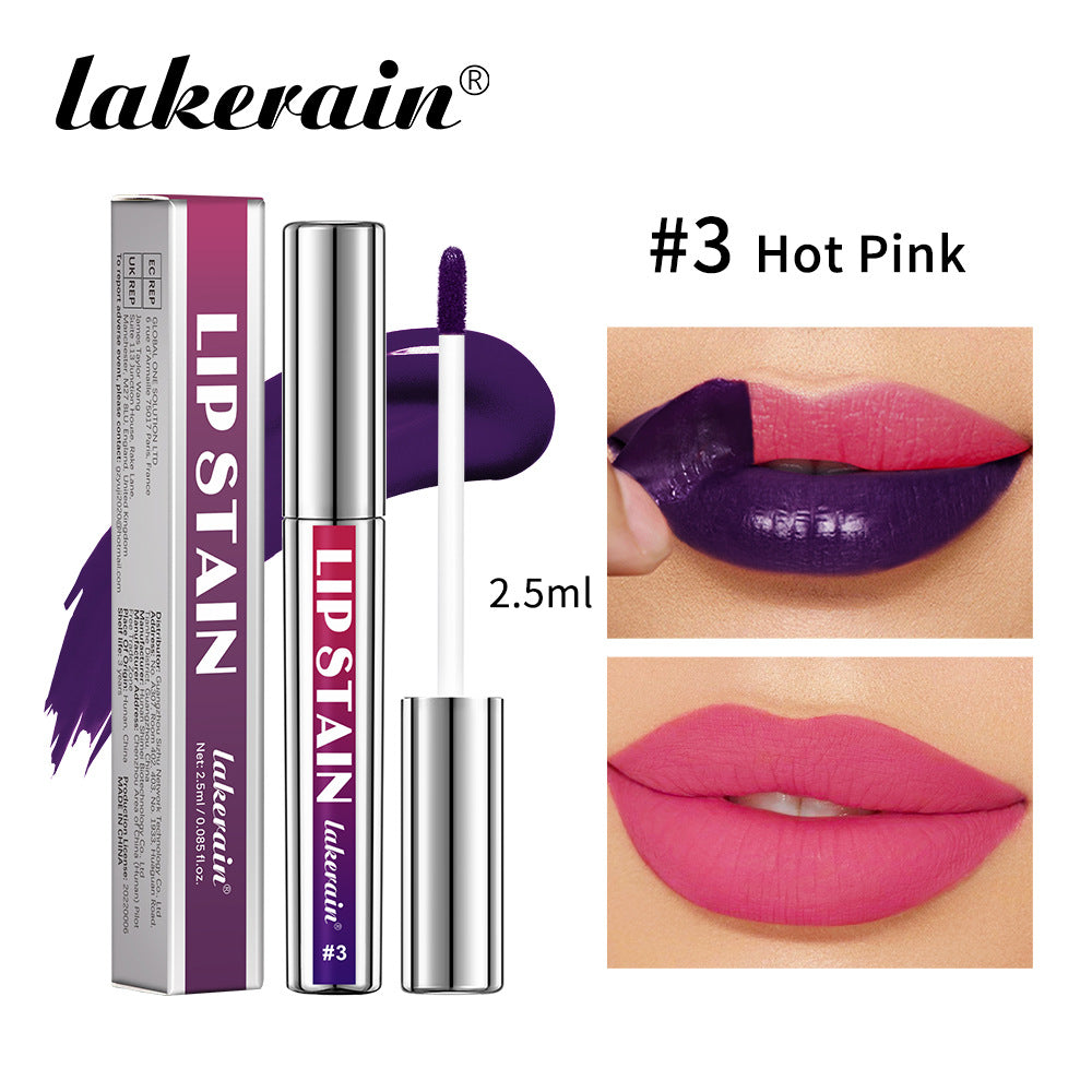 Lakerain Silver Tube Peel-Off Lip Gloss, Non-Transfer, Long-Lasting Matte Lipstick - Veloura