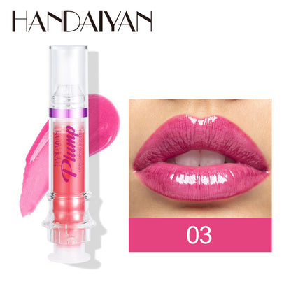 HANDAIYAN PLUMP & POUT Lip Plumping Booster Gloss, High Shine for Plumper Looking Lips,Extreme Shine Crystal Volume Lip Oil - Veloura