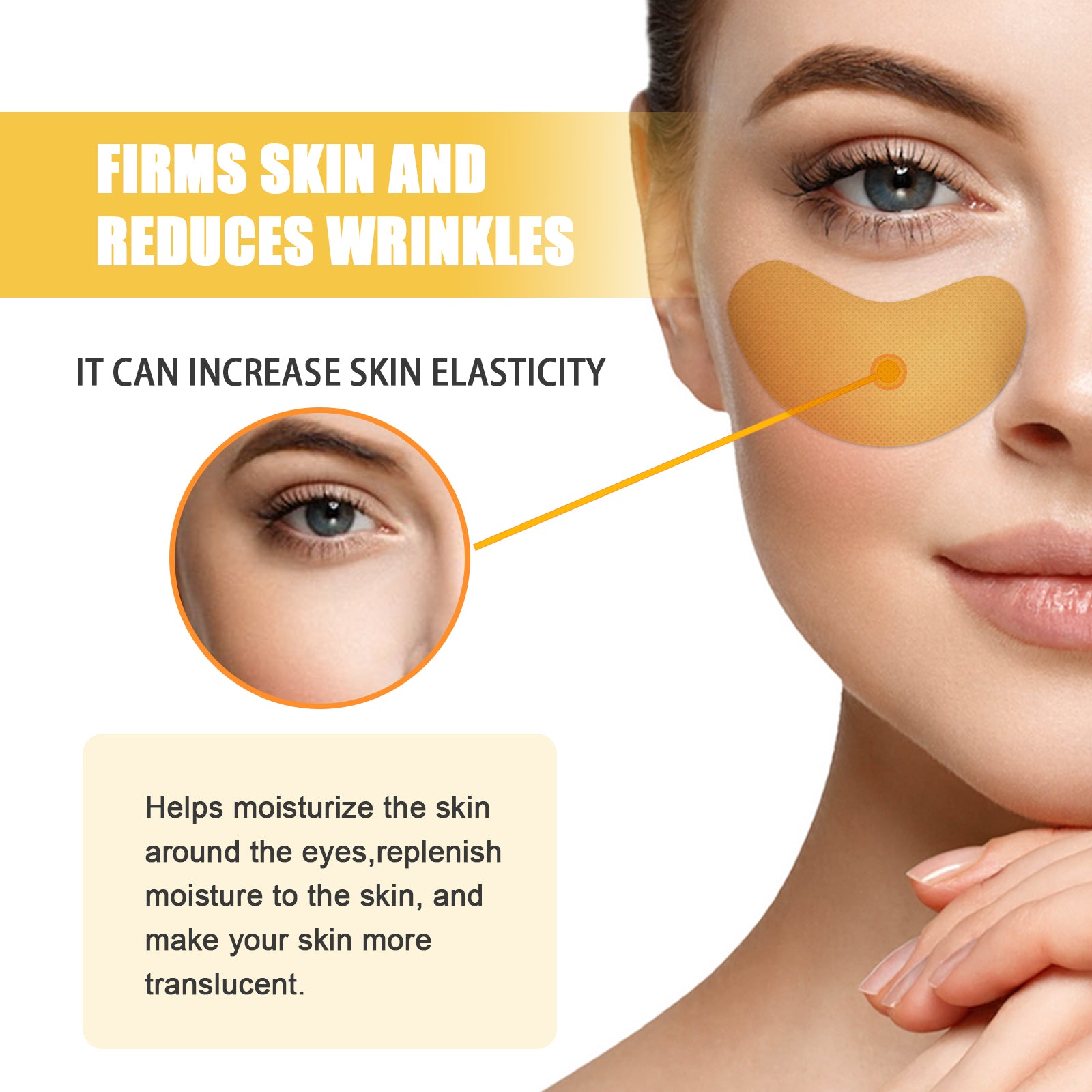 Collagen Eye Patches, Fade Fine Line Eye Line Moisturizing Anti-Wrinkle Firming Lift Eye Patch by eprolo
