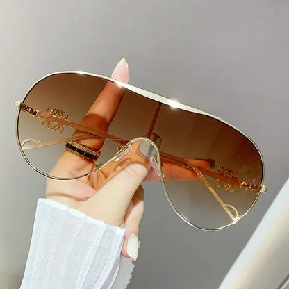 One-Piece Metal Sport Sunglasses - Veloura
