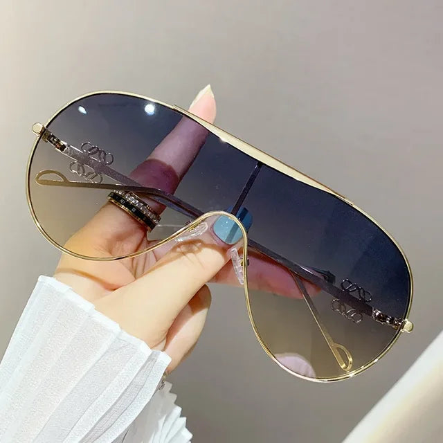 One-Piece Metal Sport Sunglasses - Veloura