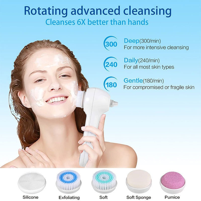 3 In 1 Electric Facial Cleaner Sonic Vibration Facial Brush Machine Waterproof Facial Cleansing Brush by eprolo