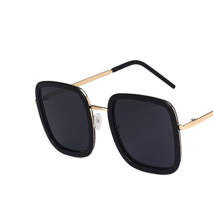 Large frame square sunglasses for ladies, elegant driving, long face sunglasses, trendy and UV protection - Veloura