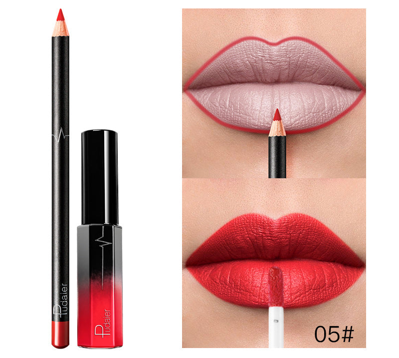 Pudaier 36 Color Matte Lip Gloss Lip Liner Matte Matte Lip Glaze Lipstick Pencil