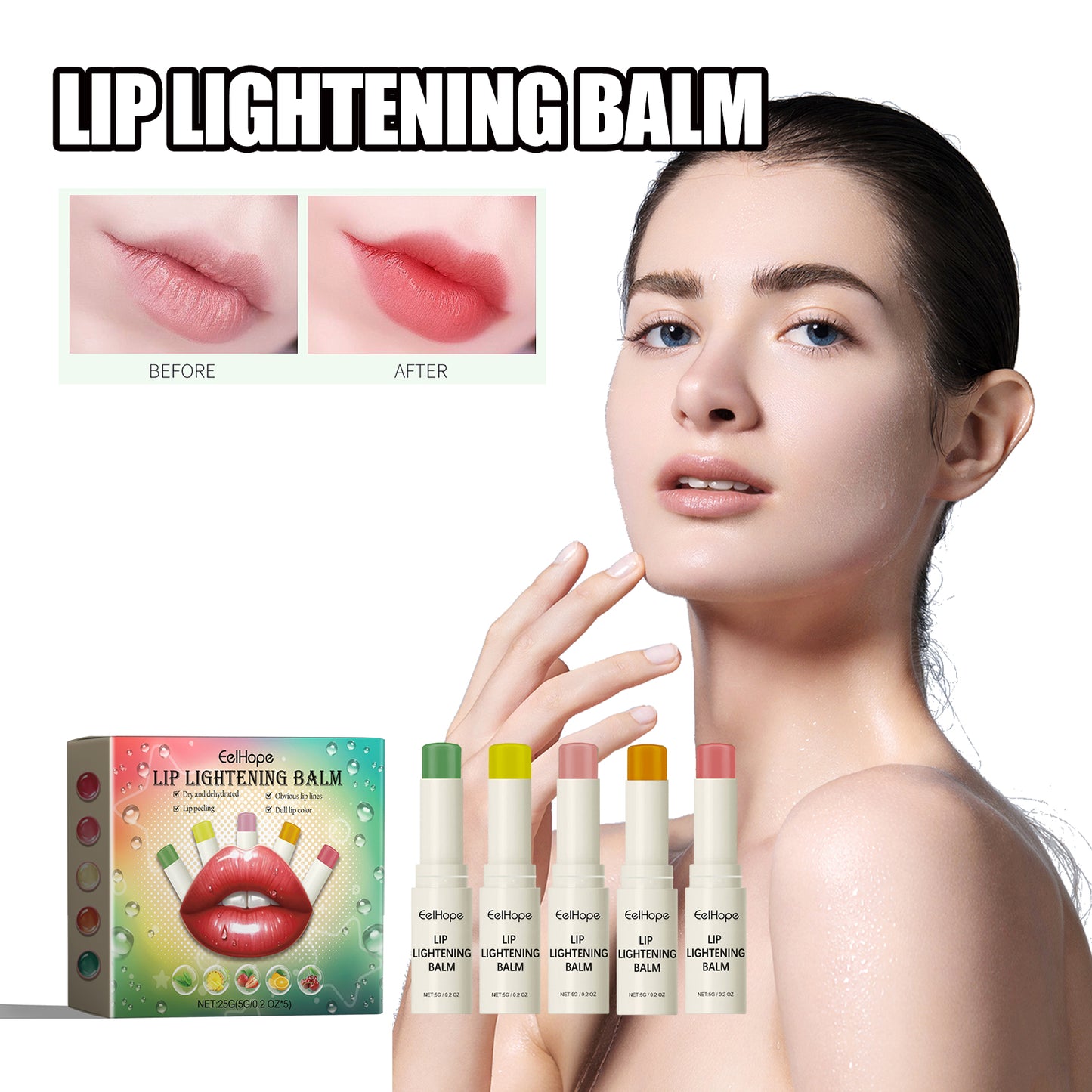 EelHope Lip Lightening Balm, It Moisturizes Fade Lip Lines To Prevent Weather-Shack Dead Skin Moisturizing Lip Care - Veloura