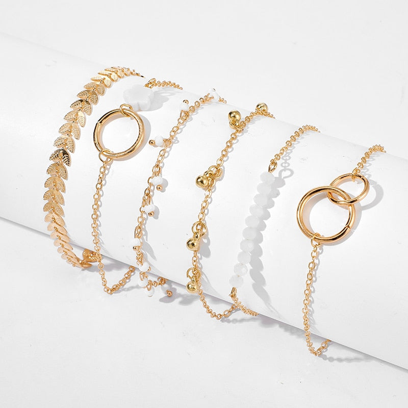 Tocona Bohemian Gold Tassel Bracelets - Veloura