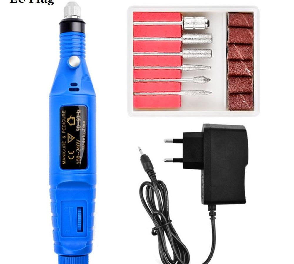 Electric Nail Drill Machine Kit Nail Gel Remove Machine Nail Art Tools Kit Pen Pedicure Nail File Sanding Bands by eprolo