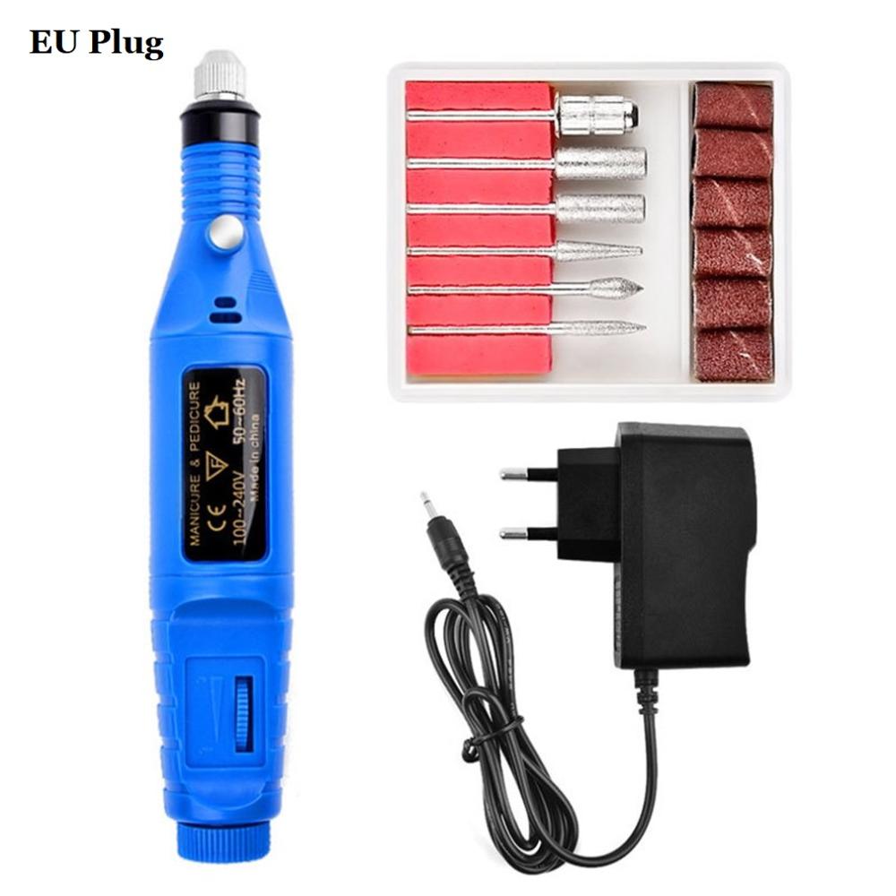 Electric Nail Drill Machine Kit Nail Gel Remove Machine Nail Art Tools Kit Pen Pedicure Nail File Sanding Bands by eprolo