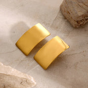 Stainless steel geometric smooth earrings female rectangular titanium steel earrings