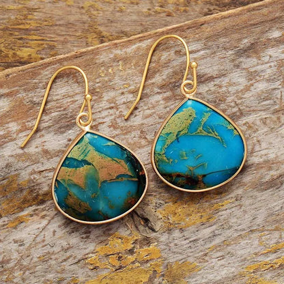 18K Gold-Plated Natural Stone Earrings - Veloura