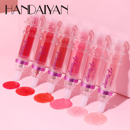 HANDAIYAN PLUMP & POUT Lip Plumping Booster Gloss, High Shine for Plumper Looking Lips,Extreme Shine Crystal Volume Lip Oil - Veloura