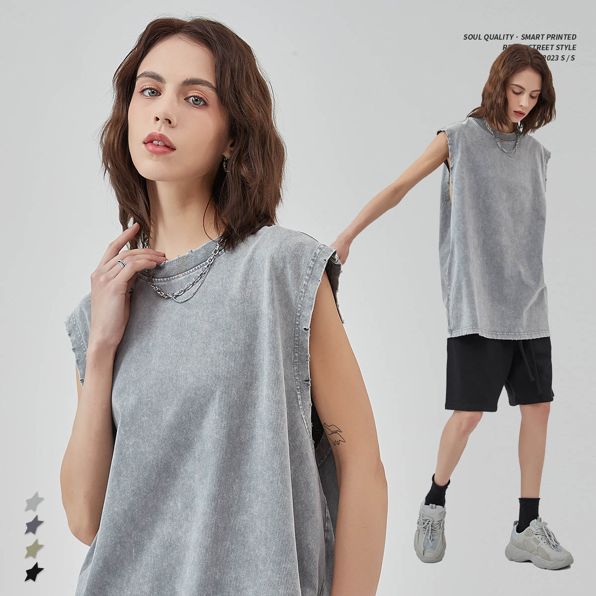 Vintage Batik Loose Tank Top by eprolo