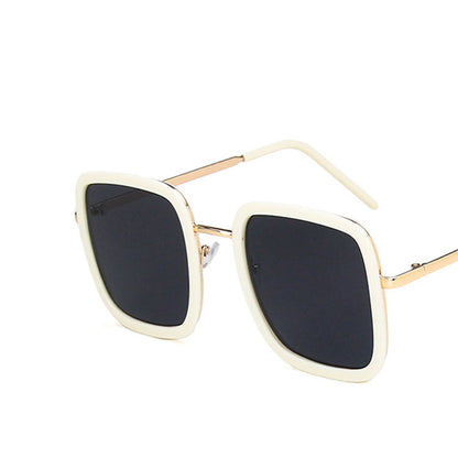 Large frame square sunglasses for ladies, elegant driving, long face sunglasses, trendy and UV protection - Veloura