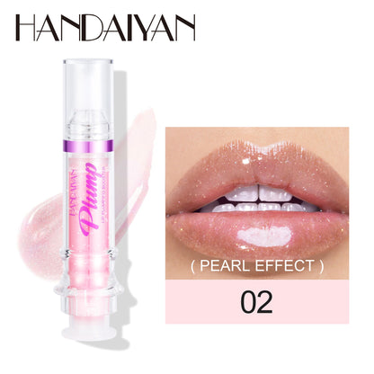 HANDAIYAN PLUMP & POUT Lip Plumping Booster Gloss, High Shine for Plumper Looking Lips,Extreme Shine Crystal Volume Lip Oil - Veloura