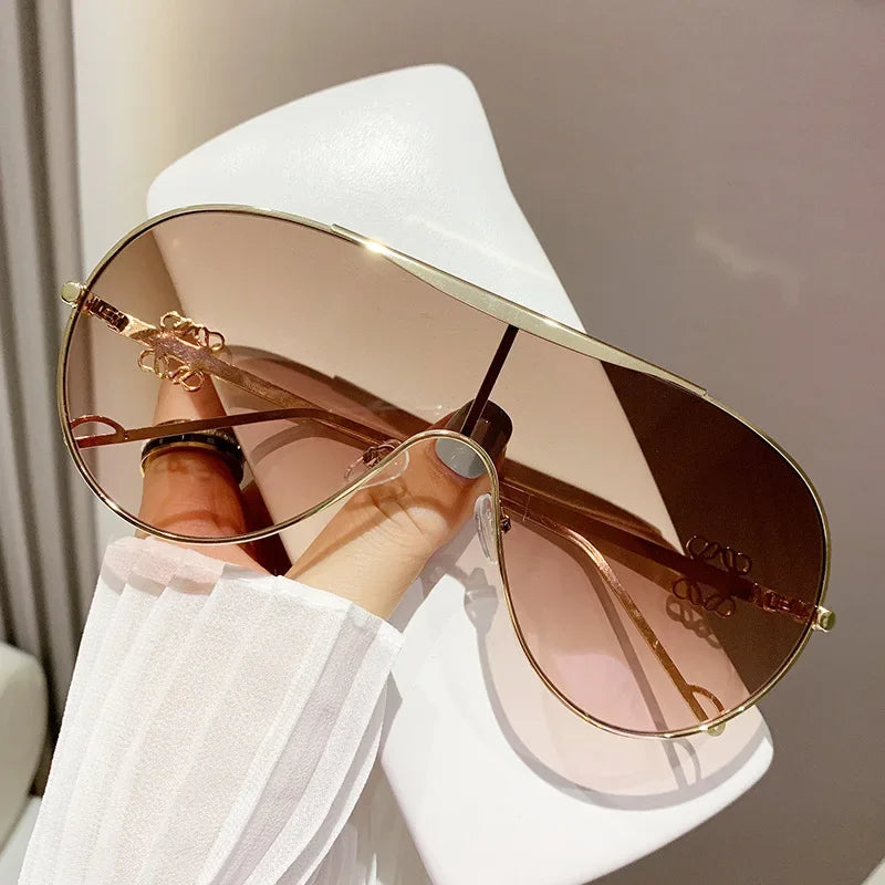 One-Piece Metal Sport Sunglasses - Veloura