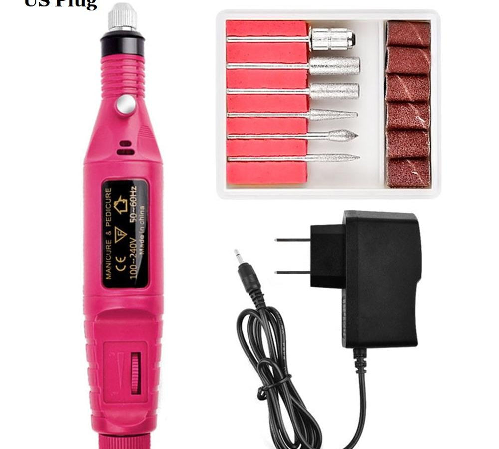 Electric Nail Drill Machine Kit Nail Gel Remove Machine Nail Art Tools Kit Pen Pedicure Nail File Sanding Bands by eprolo