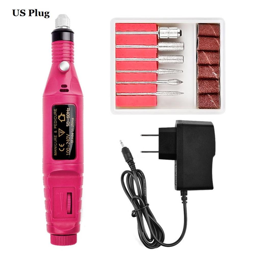 Electric Nail Drill Machine Kit Nail Gel Remove Machine Nail Art Tools Kit Pen Pedicure Nail File Sanding Bands by eprolo