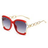 Chain-Detail Oval Sunglasses