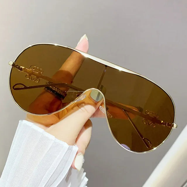 One-Piece Metal Sport Sunglasses - Veloura