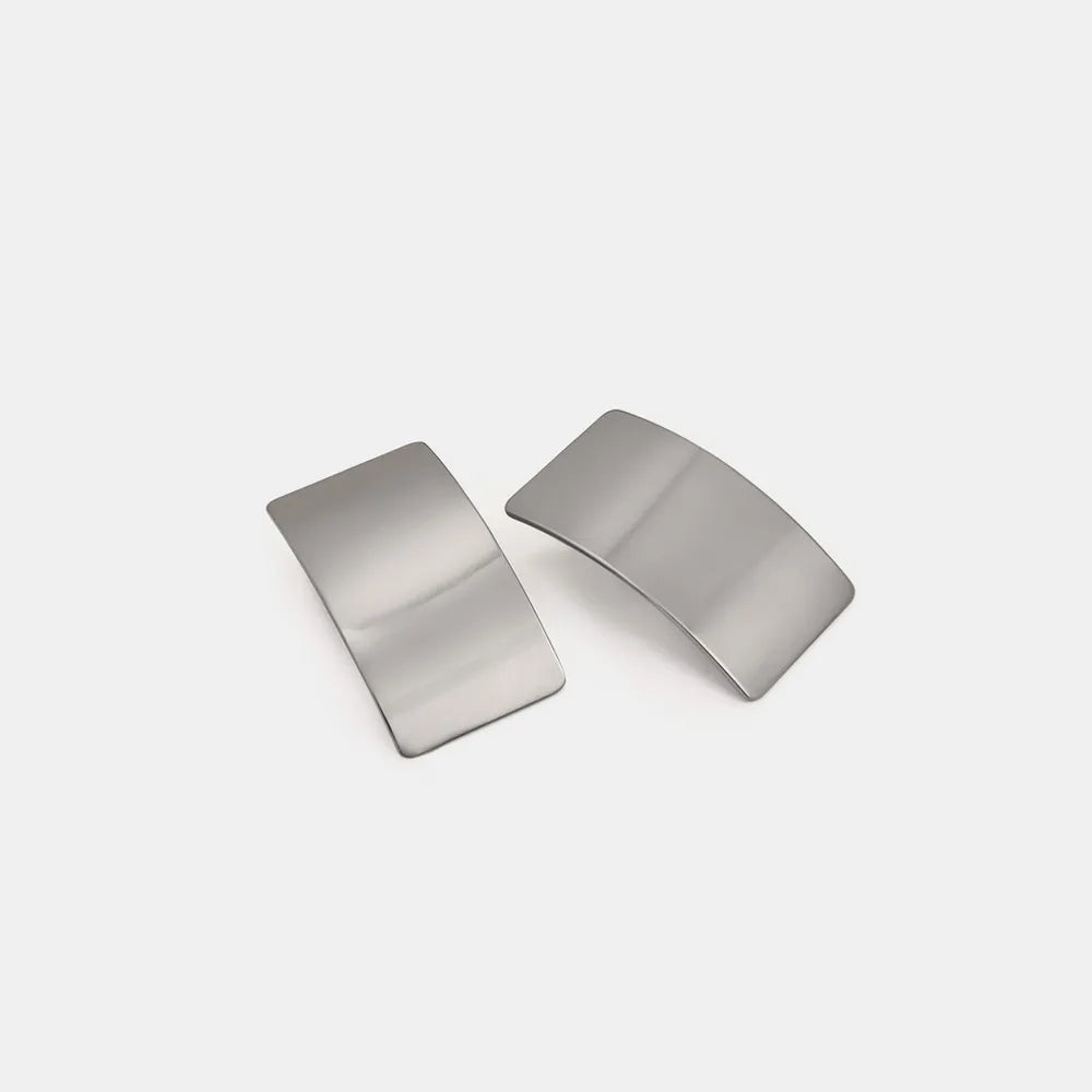 Stainless steel geometric smooth earrings female rectangular titanium steel earrings
