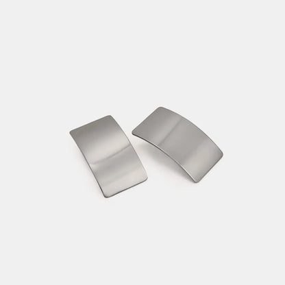 Stainless steel geometric smooth earrings female rectangular titanium steel earrings - Veloura